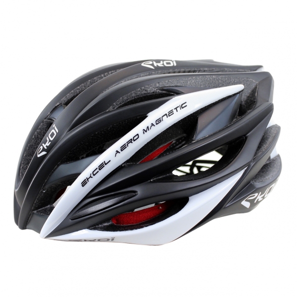 CASCO EKOI EKCEL MAGNETIC EVO2 NERO OPACO BIANCO CASCO EKOI EKCEL MAGNETIC EVO2 NERO OPACO BIANCO