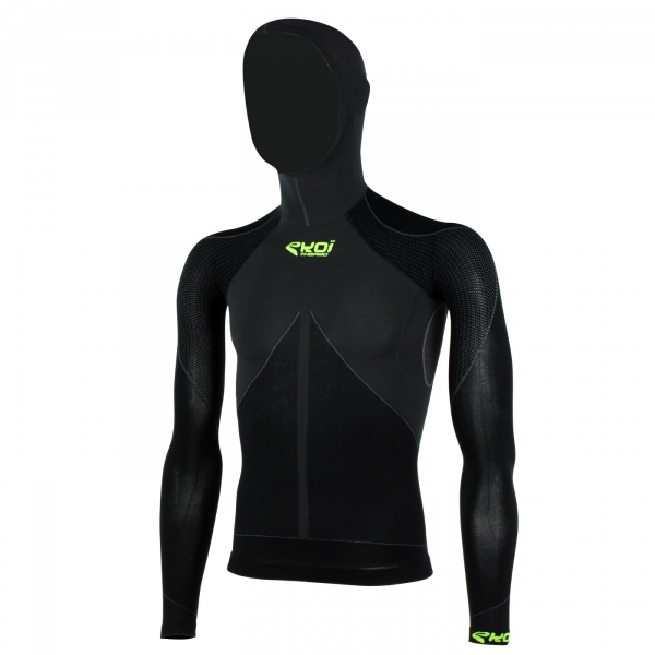 Maglia EKOI ML TECH 3 con cappuccio Nero Maglia EKOI ML TECH 3 con cappuccio Nero