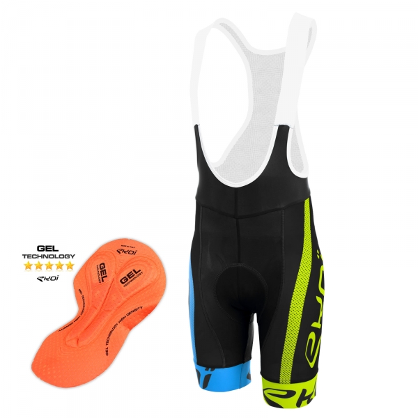 Cuissard EKOI COMP10 GEL Noir bleu jaune Cuissard EKOI COMP10 GEL Noir bleu jaune