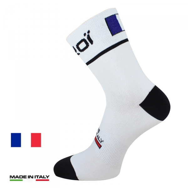 Chaussettes vélo été EKOI NATION Blanc France Chaussettes vélo été EKOI NATION Blanc France
