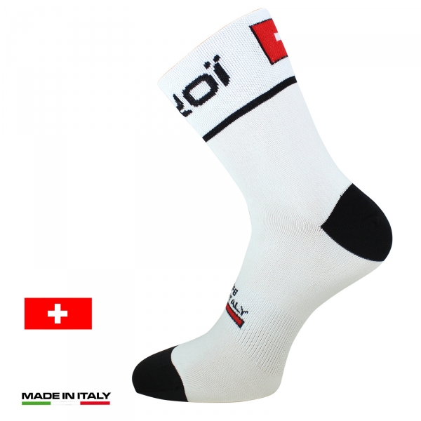 Chaussettes vélo été EKOI NATION Blanc Suisse Chaussettes vélo été EKOI NATION Blanc Suisse