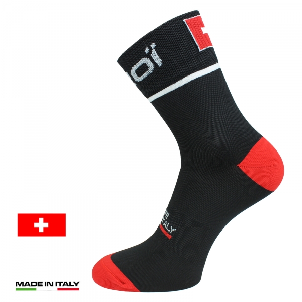 Chaussettes vélo été EKOI NATION Noir Suisse Chaussettes vélo été EKOI NATION Noir Suisse