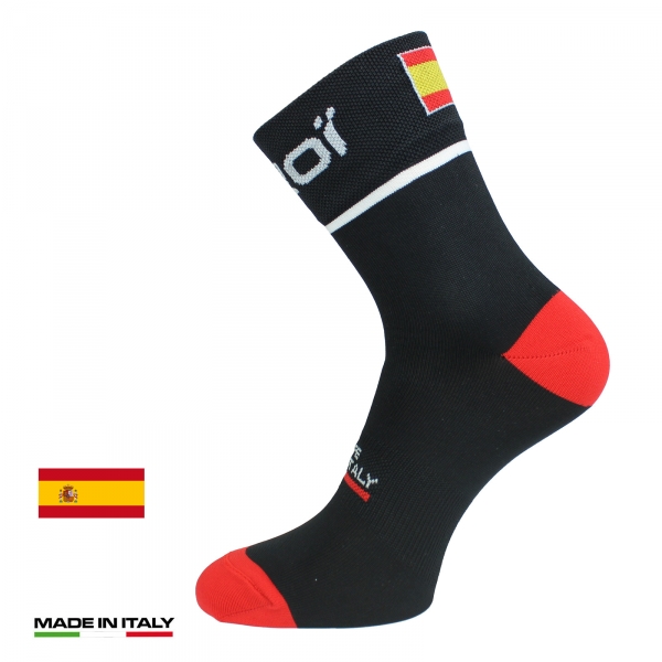 Chaussettes vélo été EKOI NATION Noir Espagne Chaussettes vélo été EKOI NATION Noir Espagne