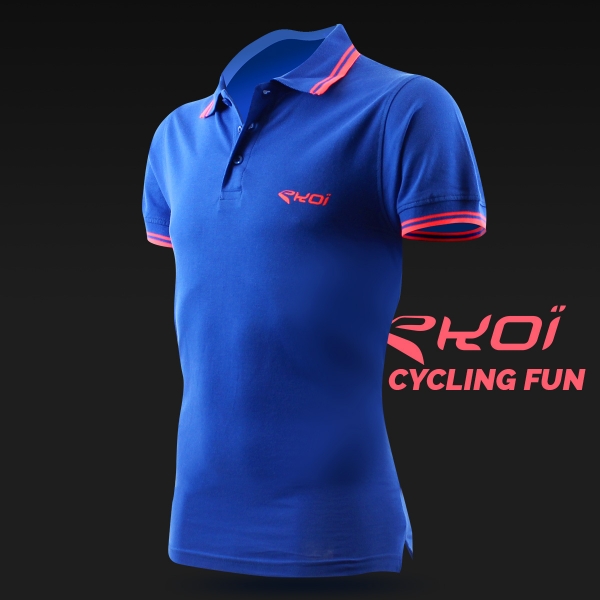 Polo men EKOI Cycling Fun Blu - EKOI Polo men EKOI Cycling Fun Blu - EKOI