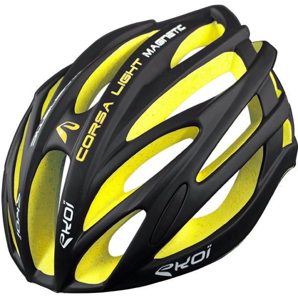 Casco EKOI CORSA LIGHT nero giallo Casco EKOI CORSA LIGHT nero giallo