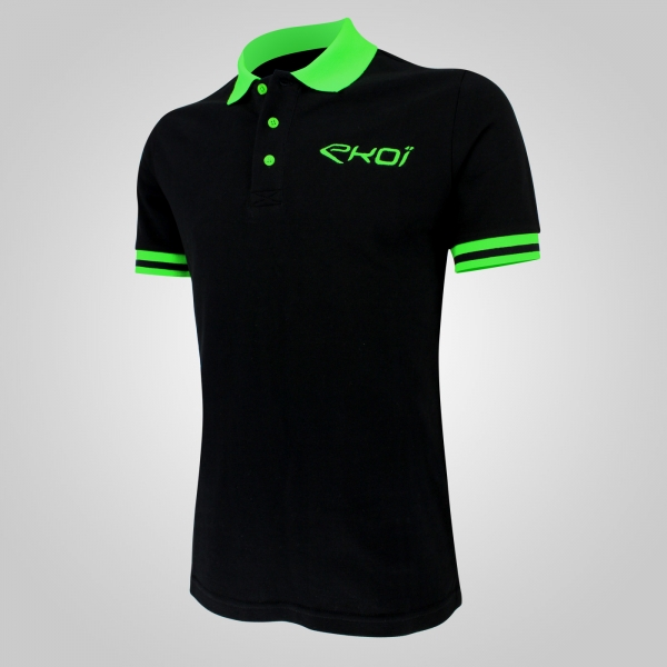 Polo été EKOI Cycling Team Noir Vert fluo Polo été EKOI Cycling Team Noir Vert fluo