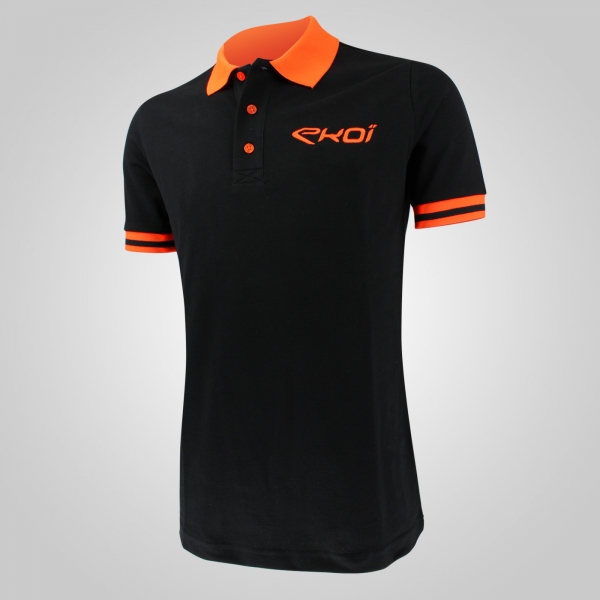 Polo été EKOI Cycling Team Noir Orange fluo Polo été EKOI Cycling Team Noir Orange fluo