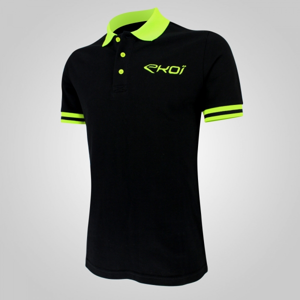 Polo été EKOI Cycling Team Noir Jaune fluo Polo été EKOI Cycling Team Noir Jaune fluo